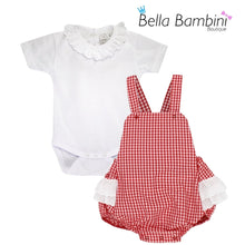 Load image into Gallery viewer, Rapife Baby Girls Red Check Romper