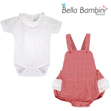 Load image into Gallery viewer, Rapife Baby Girls Red Check Romper