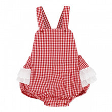 Load image into Gallery viewer, Rapife Baby Girls Red Check Romper