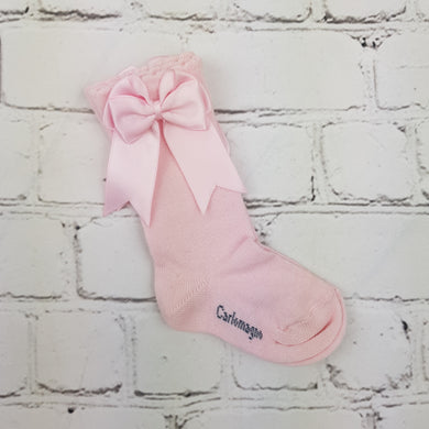 Baby pink Bow Knee High