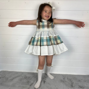 Ceyber Girls Check Puffball Style Dress