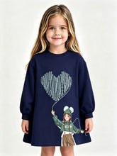 Load image into Gallery viewer, Mayoral Older Girls Navy Graphic Fleece Dress