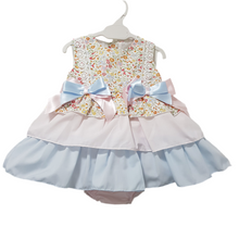 Load image into Gallery viewer, Ceyber Baby Girls Pink and Blue Floral Puffball Style Dress