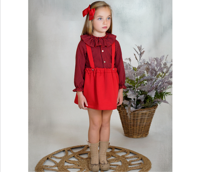 Dbb PETITBB Older Girls Red Check Skirt Set PRE ORDER