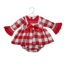 Load image into Gallery viewer, Ceyber Baby Girls Red Check Dress