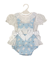 Load image into Gallery viewer, Ceyber Baby Girls Blue Bunny Romper