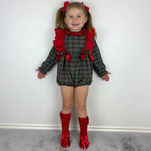 Load image into Gallery viewer, Ceyber Green Tartan Romper