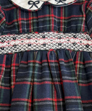 Load image into Gallery viewer, Beau Kid Baby Girls Navy Tartan Romper