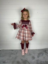 Load image into Gallery viewer, Ceyber Smock Burgundy Dress