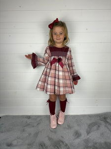 Ceyber Smock Burgundy Dress