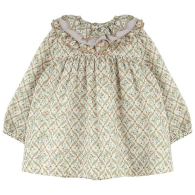 Baby Ferr Older Girls Tan and Lilac Dress