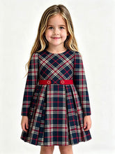 Load image into Gallery viewer, Mayoral Older Girls Navy Plaid Dress