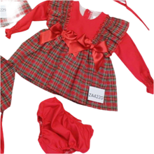 Load image into Gallery viewer, Ceyber Baby Girls Tartan Double Bow Dress