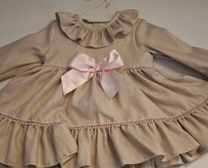 Ceyber Older Girls Beige and Pink Dress