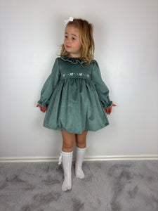 Dulce De Fresa Green Velvet Dress