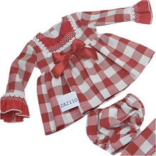 Load image into Gallery viewer, Ceyber Baby Girls Red Check Dress