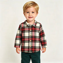 Load image into Gallery viewer, Rapife Boys Cream &amp; Red Tartan Two Piece Set