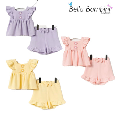 Baby Girls Embroidered Floral Short Set