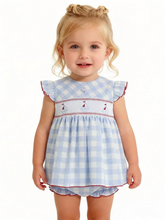 Load image into Gallery viewer, Dulce De Fresa Baby Girls Blue Boat Dress &amp; Bloomers
