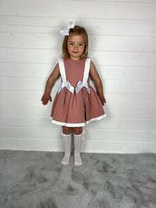 Ceyber Girls Dusky Pink Double Bow Dress
