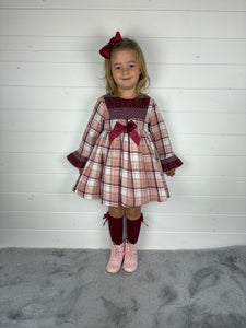 Ceyber Smock Burgundy Dress