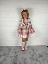 Load image into Gallery viewer, Ceyber Girls Double Bow Cream and Pink Dress