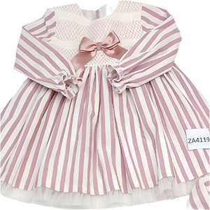 Ceyber Older Girls Dusky Pink Stripe Dress