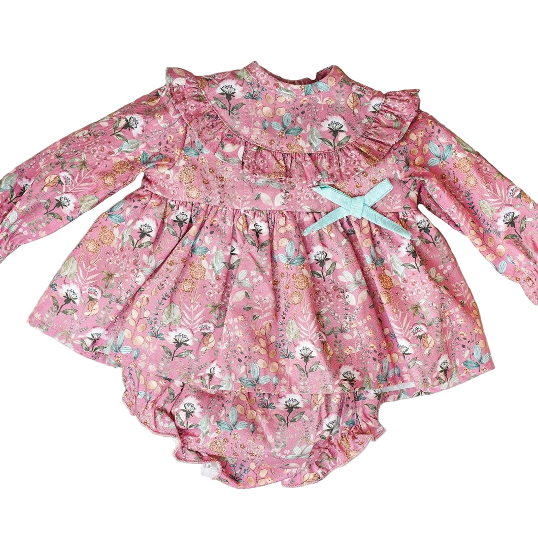 Baby Ferr Baby Girls Pink Floral Dress