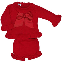 Load image into Gallery viewer, Dulce De Fresa Baby Girls Red Knit Set