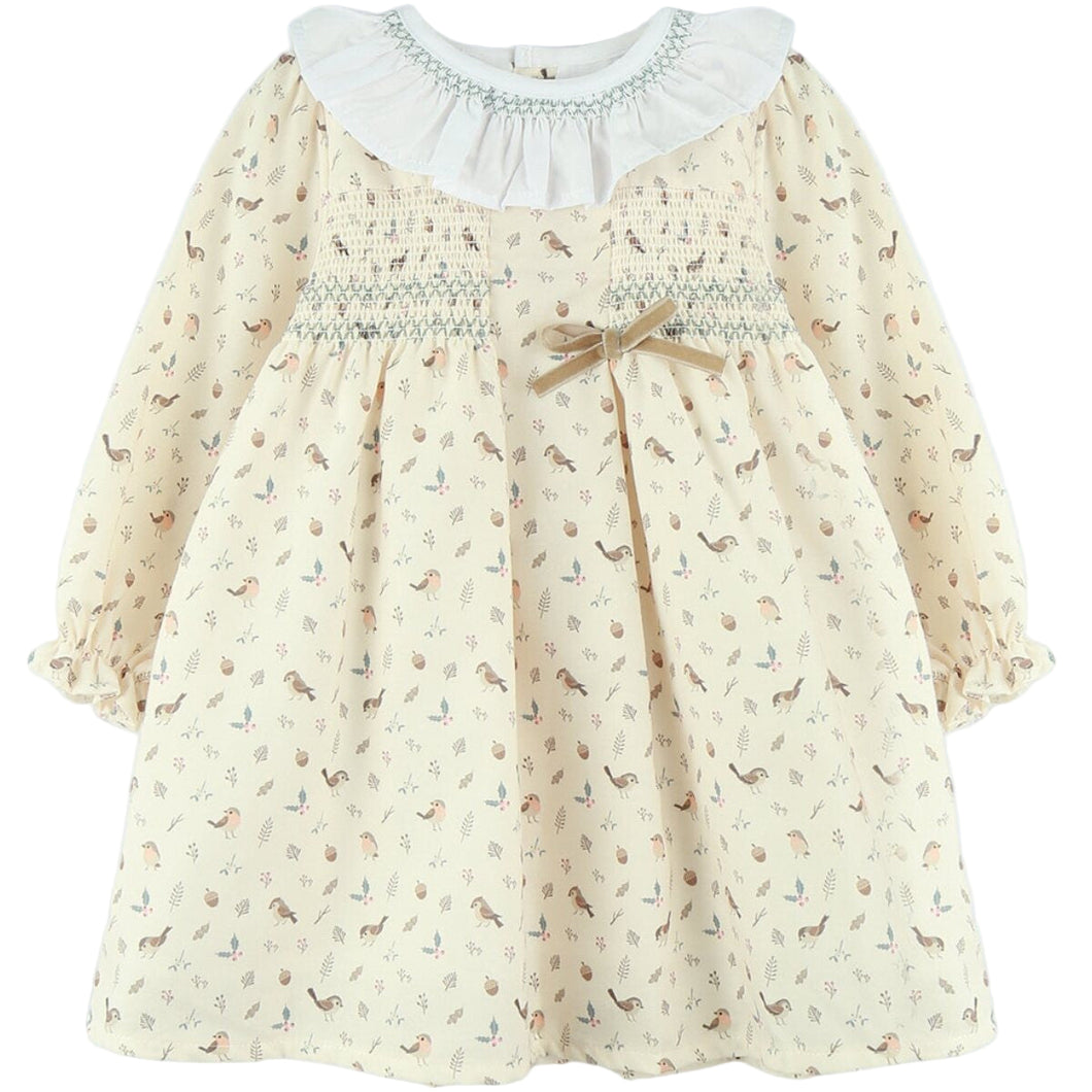 Dulce De Fresa Older Girls Bird Print Dress