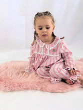Load image into Gallery viewer, Beau Kids Girls Pink Stripe Teddy Pyjamas