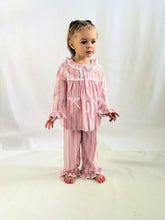 Load image into Gallery viewer, Beau Kids Girls Pink Stripe Teddy Pyjamas