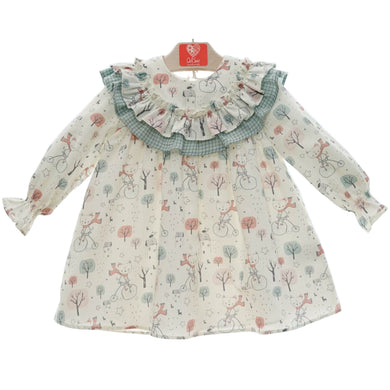 Del Sur Older Girls Bear Print Dress