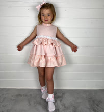 Load image into Gallery viewer, Ceyber Girls Pink Gingham Puffball Style Dress