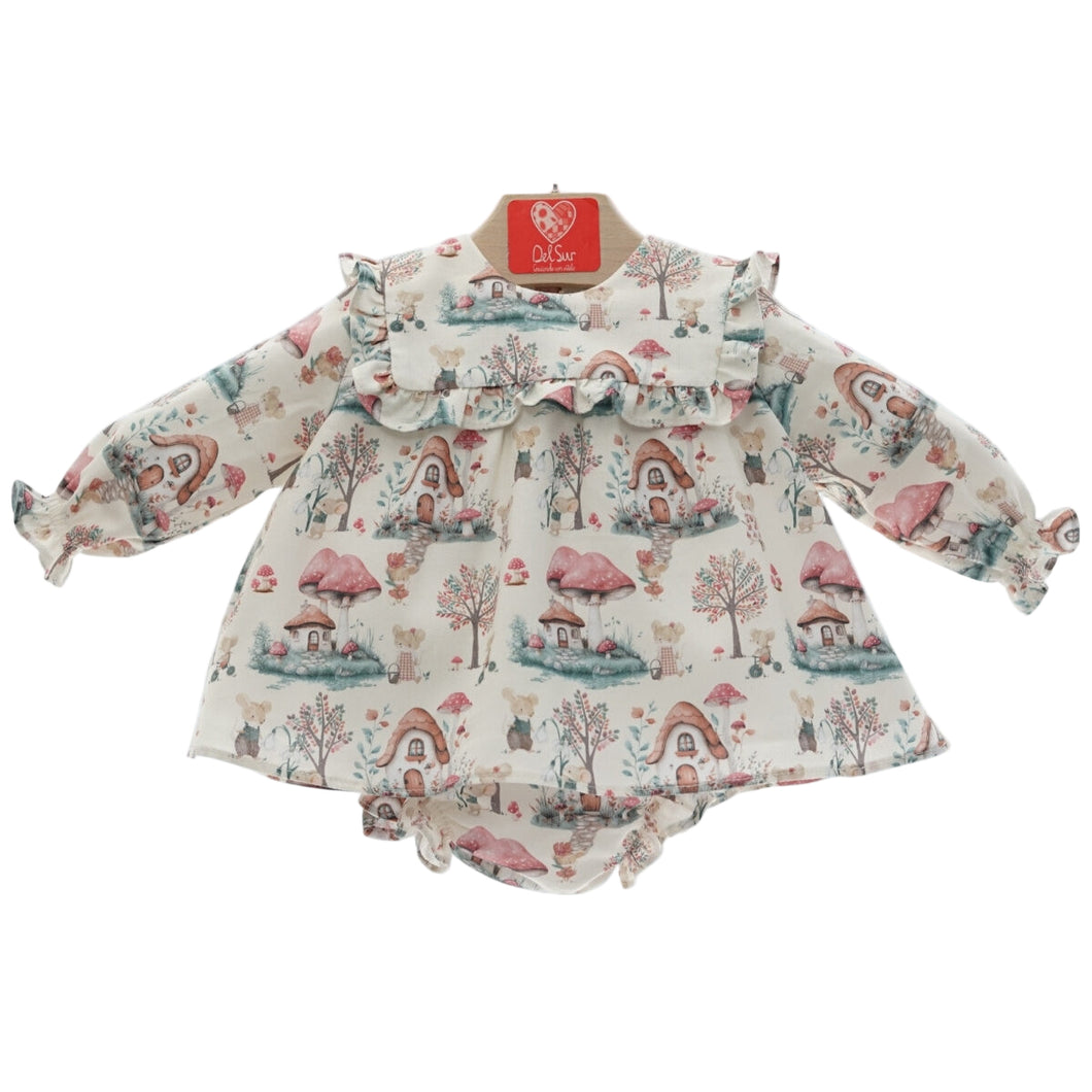 Del Sur Baby Girls Mouse Print Dress
