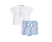 Load image into Gallery viewer, Calamaro Boys Blue Short Set