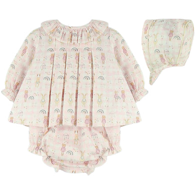 Baby Ferr Baby Girls Pink Animals Dress
