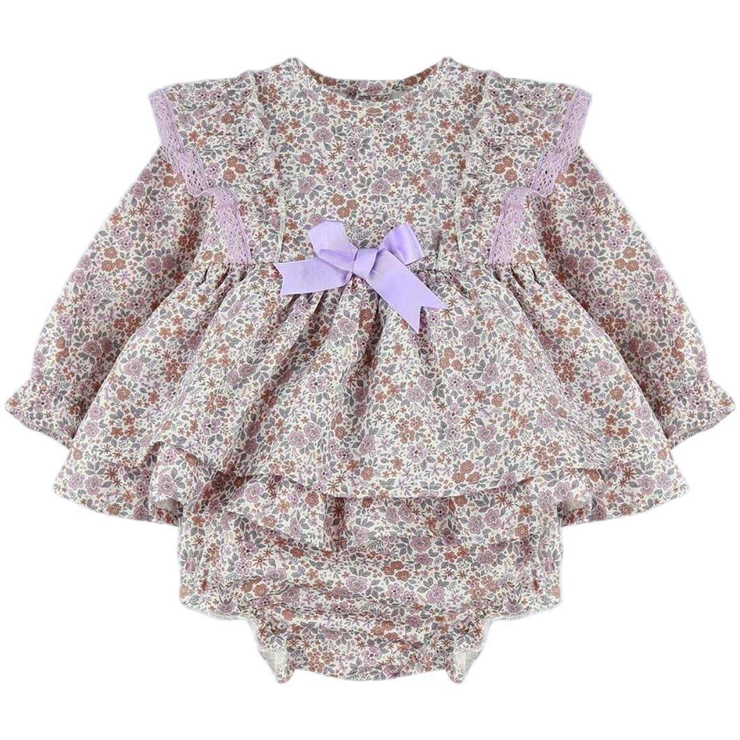 Baby Ferr Baby Girls Lilac Floral Dress