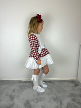 Load image into Gallery viewer, Ceyber Burgundy Check Dress