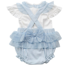 Load image into Gallery viewer, Mintini Baby Girls Blue Romper Set