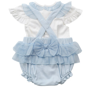 Mintini Baby Girls Blue Romper Set