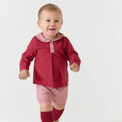 Rapife Baby Boys Burgundy Short Set