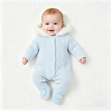 Load image into Gallery viewer, Kleo Kids Blue Faux Fur Knitted All In One