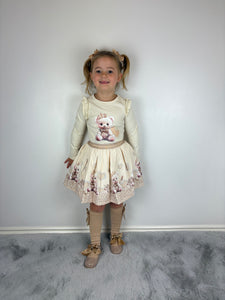 Giorgio Bambini Beige Teddy Skirt Set