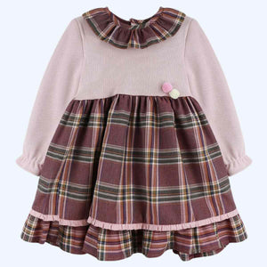 Baby Ferr Older Girls Plum Check Dress