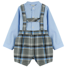 Load image into Gallery viewer, Baby Ferr Grey &amp; Blue Check H-Bar Set