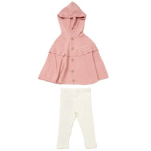 Load image into Gallery viewer, Lily &amp; Jack Girls Pink Knitted Hooded Poncho &amp; Leggings