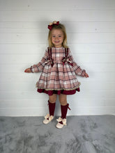 Load image into Gallery viewer, Ceyber Girls Double Bow Burgundy and Pink Dress