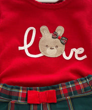 Load image into Gallery viewer, iDO Baby Girls Bunny Love Tartan Short Set