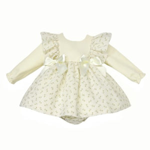 Wee Me Baby Girls Cream Floral Dress